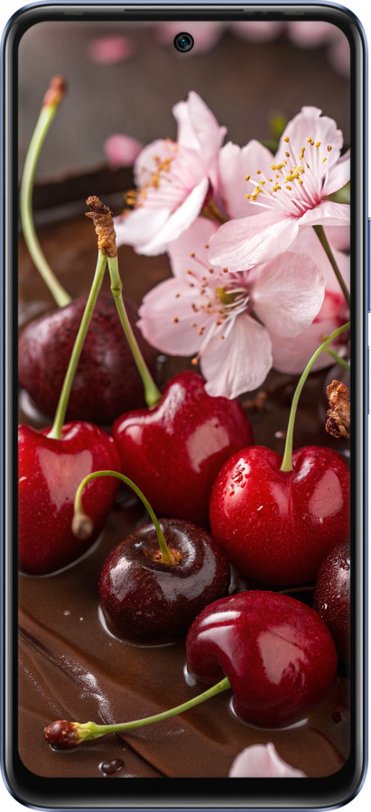 Силіконовий чехол Вишня у шоколаді для Infinix Hot 20 - 6698u-2966 изображение 