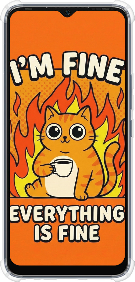 Силикон с усиленными углами чехол Funny Cat для Infinix Hot 20i - 6786sp-2964 изображение 