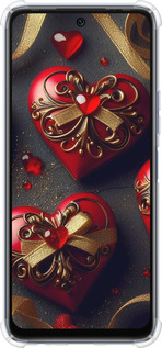 Силіконовий протиударний с посиленими кутами чехол Сердечки v4 для Infinix Hot 20s - 5834sp-2965 изображение 