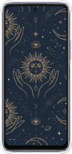Силикон с усиленными углами чехол Celestial Harmony: Sun & Moon Gold Mystic Pattern для Infinix Hot 20s - 6778sp-2965 изображение 