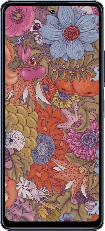 Силиконовый чехол Абстрактные цветы для Infinix Hot 30 - 6526u-3046 изображение 