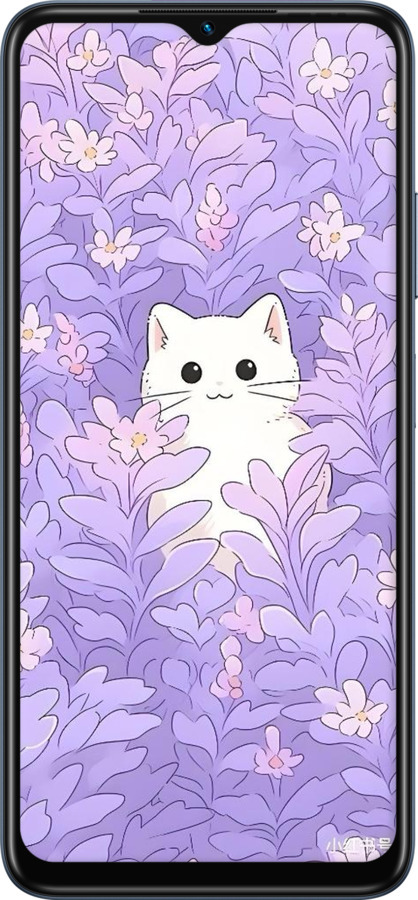 TPU чехол Котик в цветах для Infinix Hot 30i - 6390b-3045 изображение 