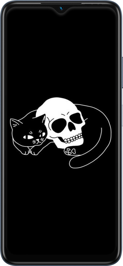 Силиконовый чехол С изображением кота и черепа для Infinix Hot 30i - 6491u-3045 изображение 