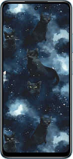 TPU чехол Изображение Кошек с тёмной акварелью для Infinix Hot 40i - 6521b-3504 изображение 