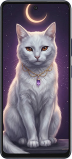 Силиконовый чехол Mystic White Cat Gothic Dark Purple Gold для Infinix Hot 50 4G - 6805u-3820 изображение 
