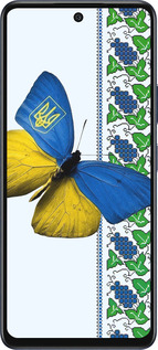 Силиконовый чехол Желто-голубая бабочка для Infinix Hot 50 5G - 1054u-3795 изображение 