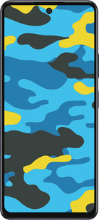 Силиконовый чехол Желто-голубой камуфляж для Infinix Hot 50 5G - 1084u-3795 изображение 