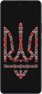 Силиконовый чехол Герб - вышиванка на черном фоне для Infinix Hot 50 5G - 1196u-3795 изображение 