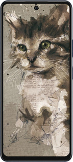 Силиконовый чехол Котёнок из пятен и линий для Infinix Hot 50 5G - 119u-3795 изображение 