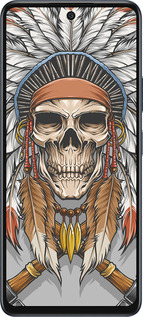 Силиконовый чехол Череп индейца для Infinix Hot 50 5G - 4032u-3795 изображение 