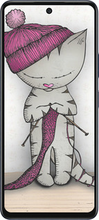 Силиконовый чехол Кошка рукодельница для Infinix Hot 50 5G - 4056u-3795 изображение 