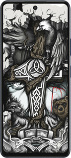 Силиконовый чехол Тату Викинг для Infinix Hot 50 5G - 4098u-3795 изображение 