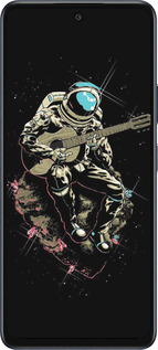 Силиконовый чехол Космонавт с гиратой для Infinix Hot 50 5G - 4138u-3795 изображение 