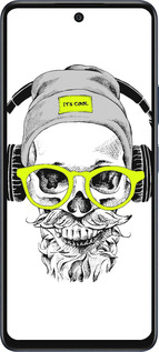 Силиконовый чехол Череп в очках и наушниках для Infinix Hot 50 5G - 4144u-3795 изображение 