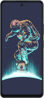 Силиконовый чехол Космонавт на скейтборде для Infinix Hot 50 5G - 4145u-3795 изображение 