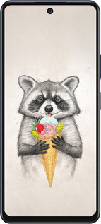 Силиконовый чехол Енотик с мороженым для Infinix Hot 50 5G - 4602u-3795 изображение 