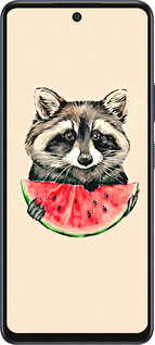 Силиконовый чехол Енотик с арбузом для Infinix Hot 50 5G - 4605u-3795 изображение 