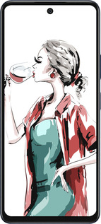 Силиконовый чехол Девушка с бокалом для Infinix Hot 50 5G - 4662u-3795 изображение 