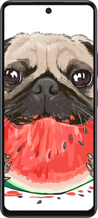 Силиконовый чехол Мопс и арбуз для Infinix Hot 50 5G - 4665u-3795 изображение 