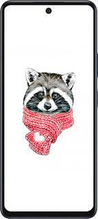 Силиконовый чехол Енот в шарфе для Infinix Hot 50 5G - 4688u-3795 изображение 