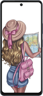 Силиконовый чехол Девушка с картой для Infinix Hot 50 5G - 4704u-3795 изображение 