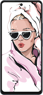 Силиконовый чехол Девушка в очках 2 для Infinix Hot 50 5G - 4714u-3795 изображение 