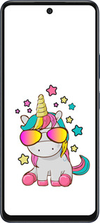 Силиконовый чехол Единорог в очках для Infinix Hot 50 5G - 4879u-3795 изображение 