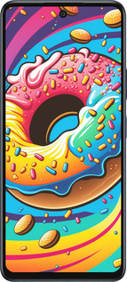 Силиконовый чехол Пончик радуга для Infinix Hot 50 5G - 5584u-3795 изображение 