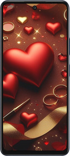 Силиконовый чехол Сердечки v3 для Infinix Hot 50 5G - 5833u-3795 изображение 