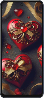 Силиконовый чехол Сердечки v4 для Infinix Hot 50 5G - 5834u-3795 изображение 