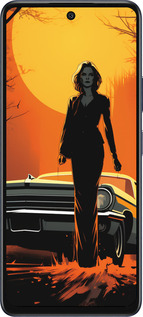 Силиконовый чехол Чехол для телефона Девушка возле автомобиля для Infinix Hot 50 5G - 5946u-3795 изображение 