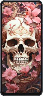 Силиконовый чехол Череп в розовых цветах для Infinix Hot 50 5G - 5965u-3795 изображение 