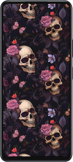 Силиконовый чехол Черепа и розы для Infinix Hot 50 5G - 6316u-3795 изображение 