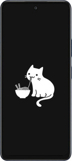Силиконовый чехол С милым котом на черном фоне для Infinix Hot 50 5G - 6528u-3795 изображение 