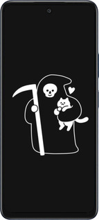 Силиконовый чехол Минималистичный арт: смерть и кошка для Infinix Hot 50 5G - 6529u-3795 изображение 