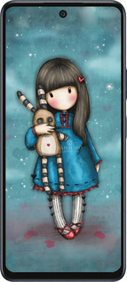 Силиконовый чехол Девочка с зайчиком для Infinix Hot 50 5G - 915u-3795 изображение 