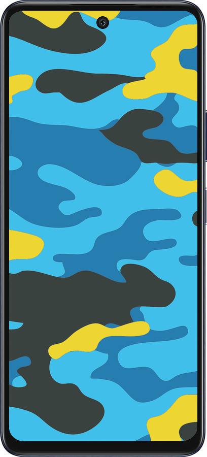 Силиконовый чехол Желто-голубой камуфляж для Infinix Hot 50 5G - 1084u-3795 изображение 