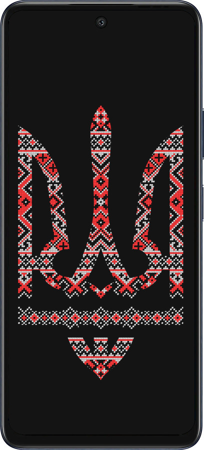 Силиконовый чехол Герб - вышиванка на черном фоне для Infinix Hot 50 5G - 1196u-3795 изображение 
