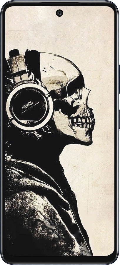Силиконовый чехол Скелет-меломан v2 для Infinix Hot 50 5G - 1200u-3795 изображение 