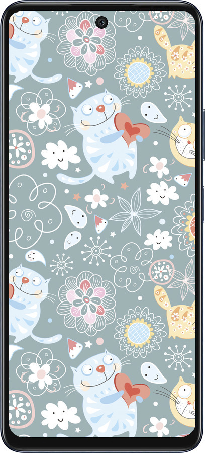 Силиконовый чехол Котята v3 для Infinix Hot 50 5G - 1223u-3795 изображение 