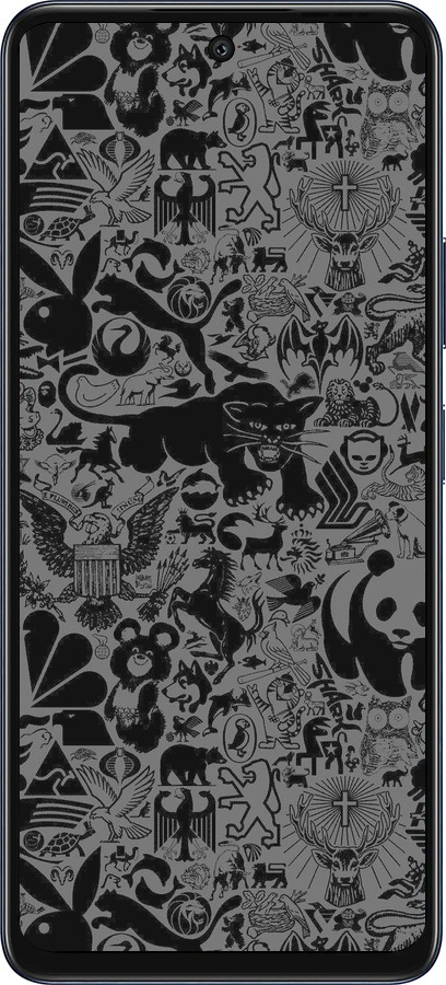 Силиконовый чехол Чёрно-серый стикер бомбинг для Infinix Hot 50 5G - 2432u-3795 изображение 