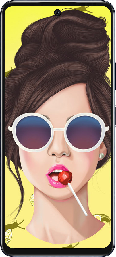 Силиконовый чехол Девушка с чупа-чупсом для Infinix Hot 50 5G - 3979u-3795 изображение 