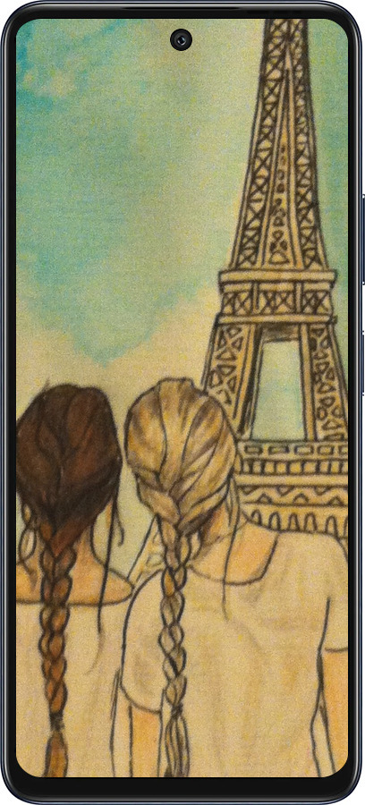 Силиконовый чехол Девушки в Париже для Infinix Hot 50 5G - 3980u-3795 изображение 