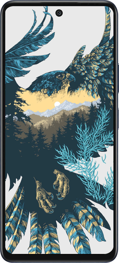Силиконовый чехол Арт-орел на фоне природы для Infinix Hot 50 5G - 3983u-3795 изображение 