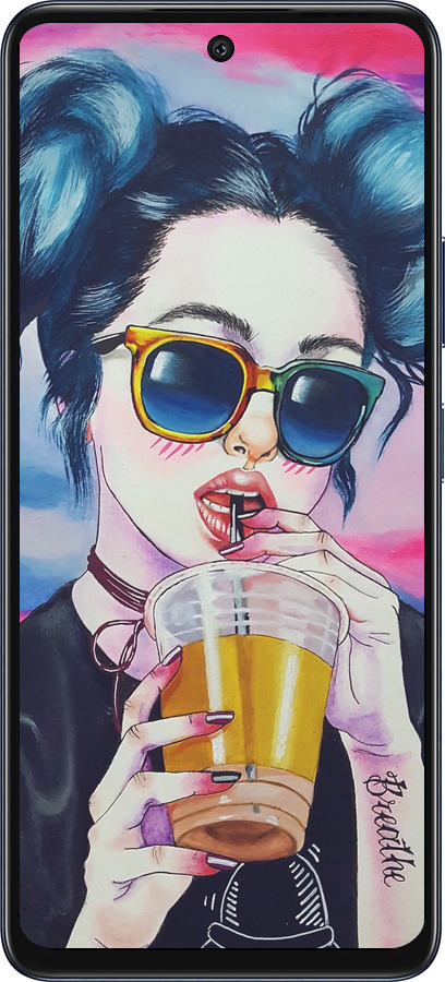 Силиконовый чехол Арт-девушка в очках для Infinix Hot 50 5G - 3994u-3795 изображение 