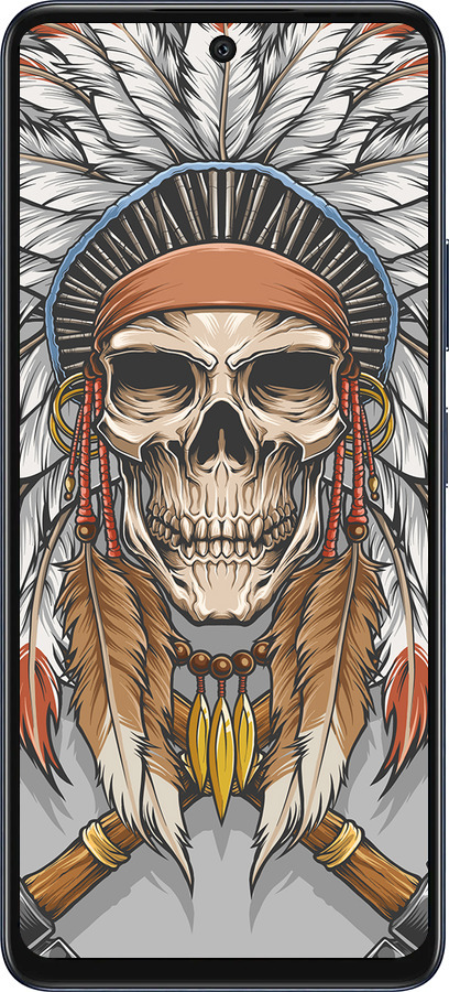 Силиконовый чехол Череп индейца для Infinix Hot 50 5G - 4032u-3795 изображение 