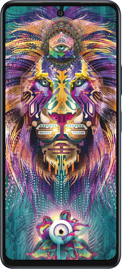 Силиконовый чехол Люминесцентный лев для Infinix Hot 50 5G - 4037u-3795 изображение 