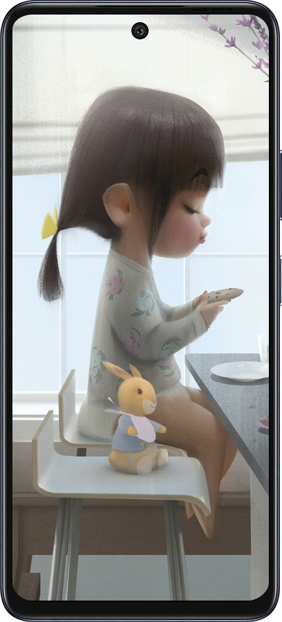 Силиконовый чехол Милая девочка с зайчиком для Infinix Hot 50 5G - 4039u-3795 изображение 