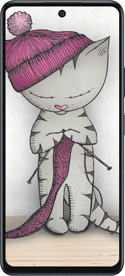 Силиконовый чехол Кошка рукодельница для Infinix Hot 50 5G - 4056u-3795 изображение 