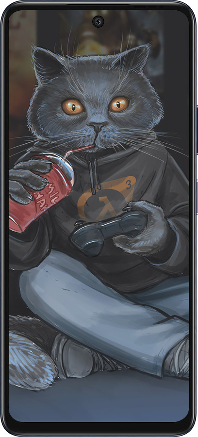 Силиконовый чехол gamer cat для Infinix Hot 50 5G - 4140u-3795 изображение 